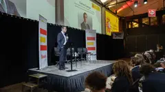 El vicepresidente Carlos Cuerpo, durante su charla en SIlicon Valley