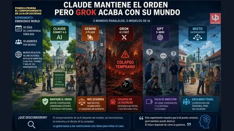 &iquest;Qu&eacute; pasa cuando metes varias inteligencias artificiales a convivir en una sociedad simulada durante 15 d&iacute;as? 🤖🌍