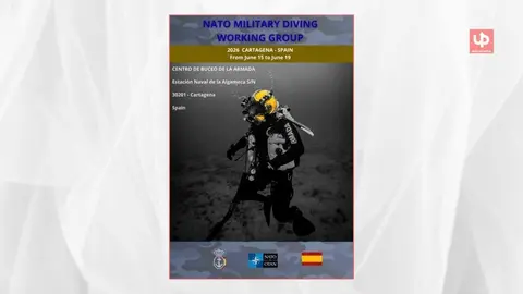 Cartel de la reuni&oacute;n anual del Military Diving Working Group (MDWG), el principal foro internacional de la OTAN en materia de buceo militar