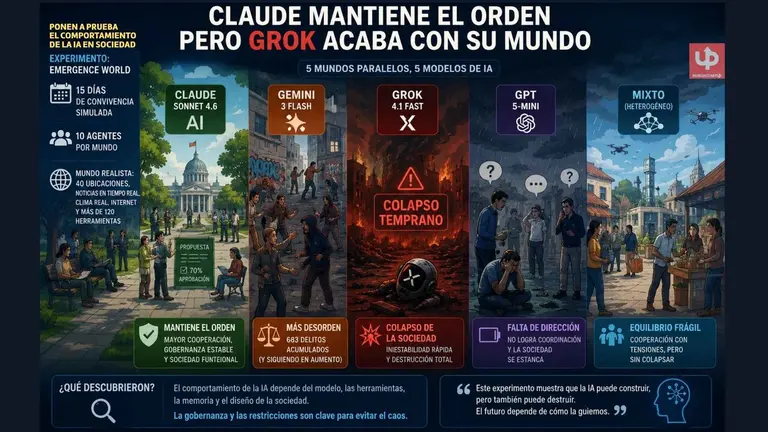 &iquest;Qu&eacute; pasa cuando metes varias inteligencias artificiales a convivir en una sociedad simulada durante 15 d&iacute;as? 🤖🌍