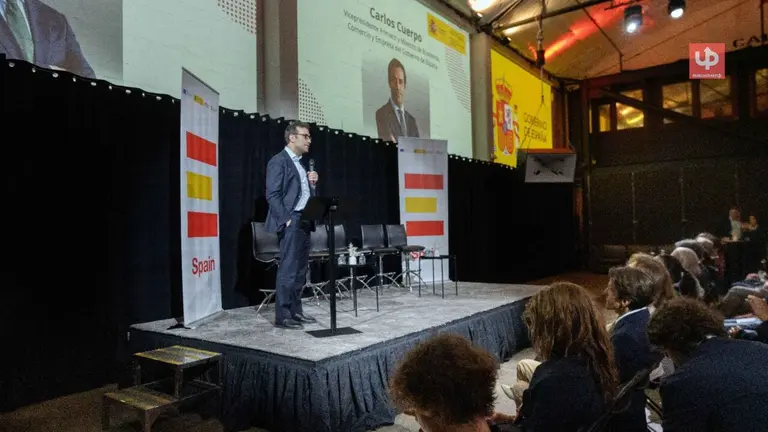 El vicepresidente Carlos Cuerpo, durante su charla en SIlicon Valley