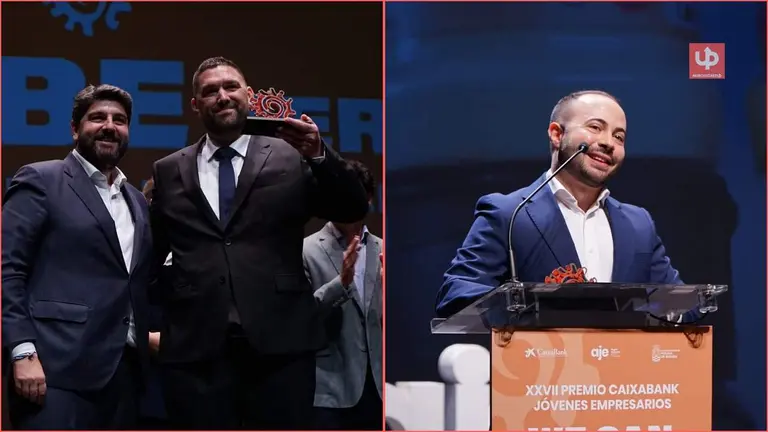 Manuel Hern&aacute;ndez (izq. junto a Fernando L&oacute;pez Miras) y V&iacute;ctor Garc&iacute;a ganan los principales premios de AJE