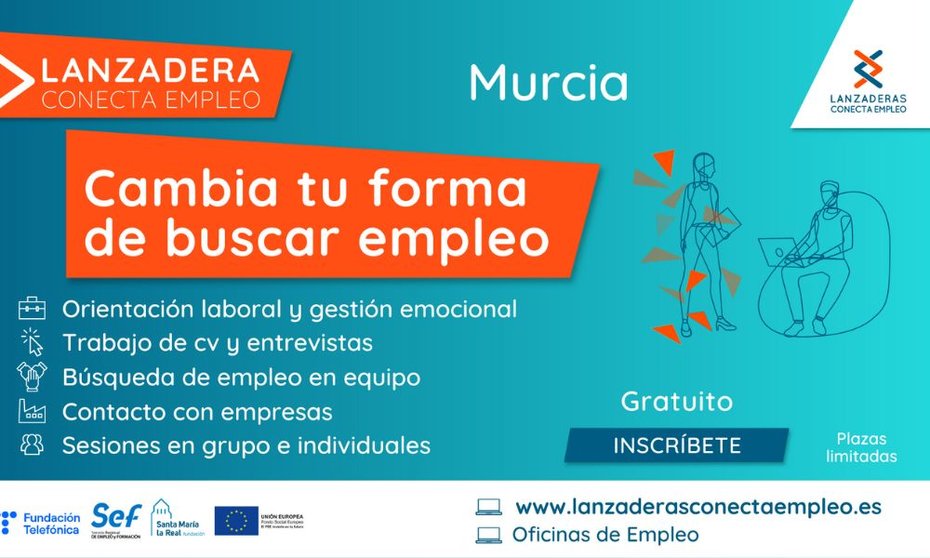 Cartel de la Lanzadera Conecta Empleo de Murcia