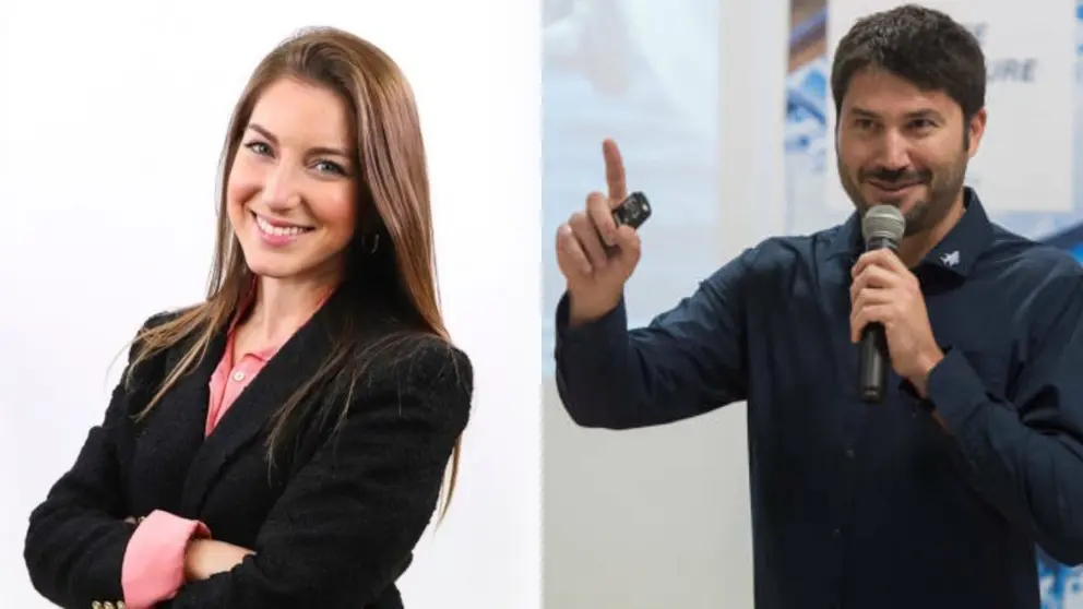 Teresa Moreno (izq.), nueva CMO de WeFish; y Alberto M. López, fundador y CEO de la startup de pesca