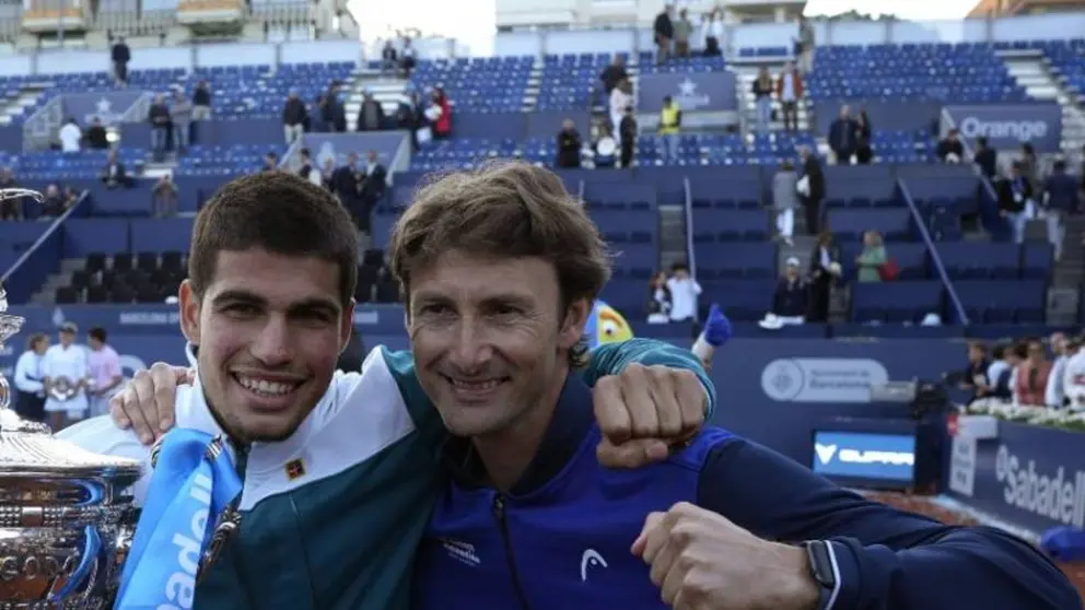 Juan Carlos Ferrero, junto a su pupilo Carlos Alcaraz