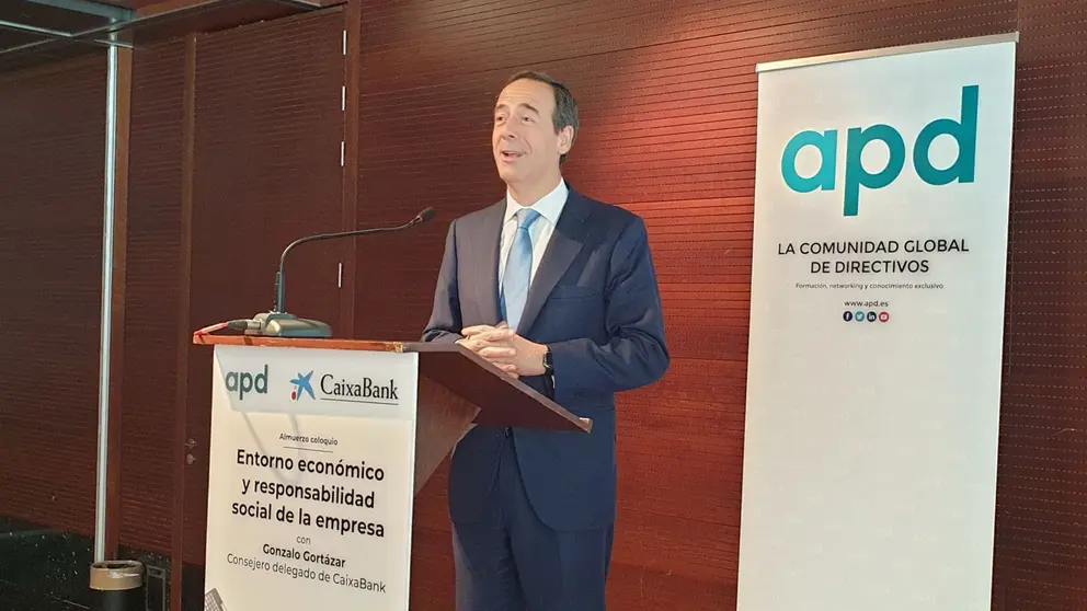 Gonzalo Gortázar, en el almuerzo de APD y Caixabank