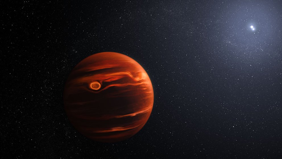 Una recreación del planeta extrasolar VHS1256b descubierto en 2015: NASA, ESA, CSA, Joseph Olmsted (STScI).