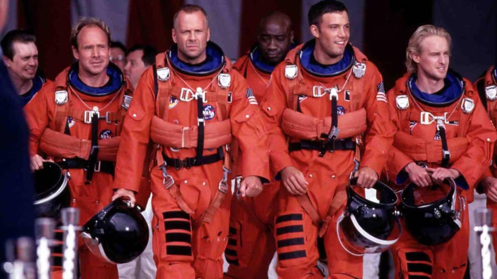 Fotograma de Armageddon, película de 1998 protagonizada por Bruce Willis y Ben Affleck