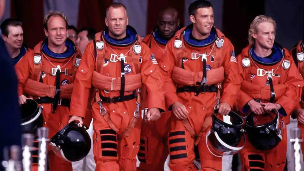 Fotograma de Armageddon, película de 1998 protagonizada por Bruce Willis y Ben Affleck