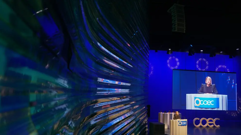 Noelia Arroyo, durante su discurso en los premios de la COEC