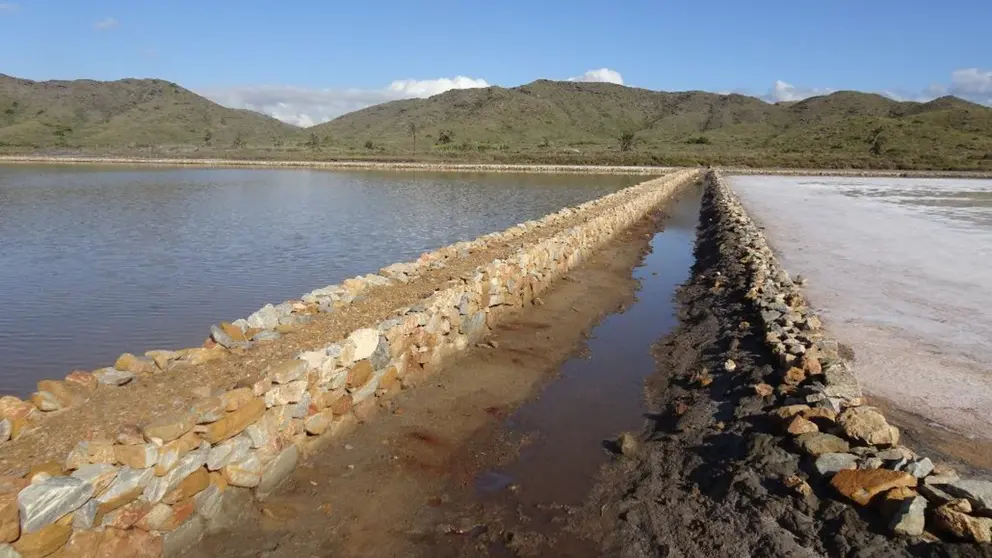 Las actuaciones incluyen la adecuación de una de las motas del recinto salinero del Rasall.