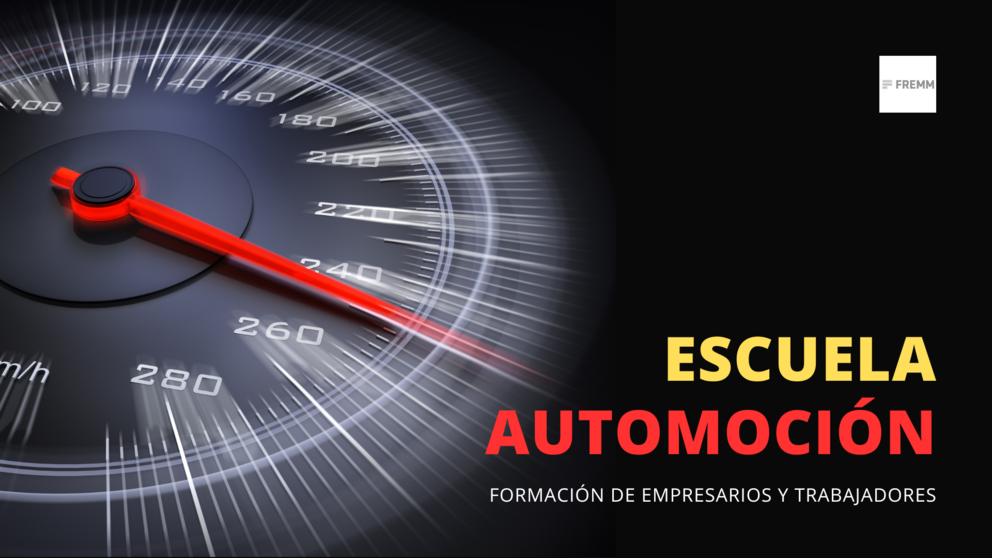 Cartel Escuela de Automoción de FREMM.