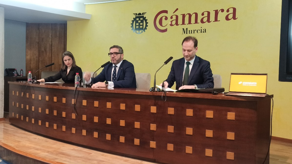 María Dolores Solana, Miguel López Abad y Miguel Ángel Cerdán, durante la jornada de electrificación del transporte