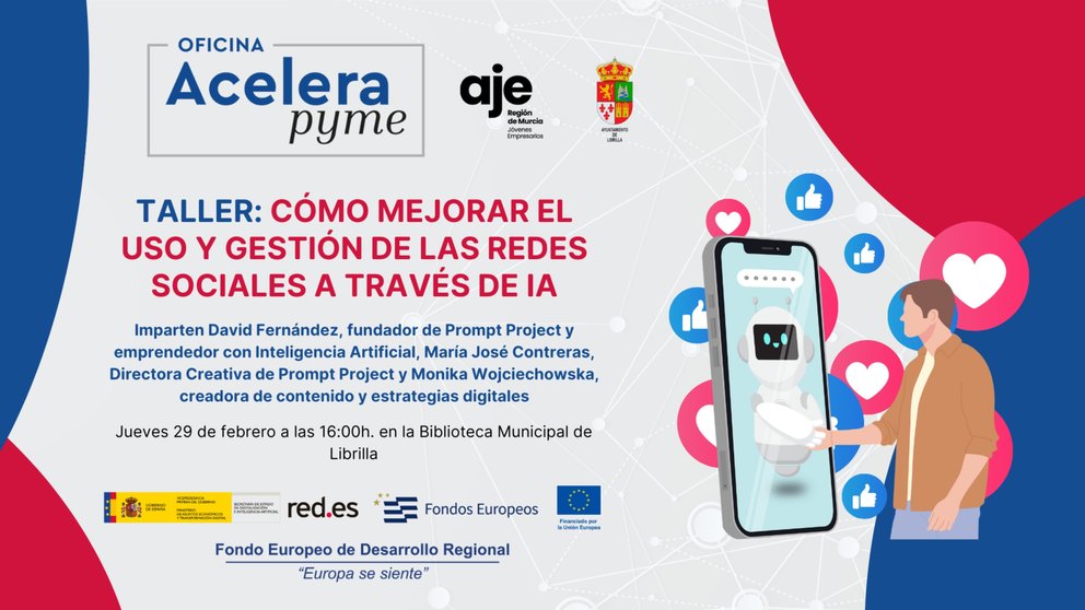 Inteligencia artificial para potenciar tus redes sociales: asiste al taller gratuito de AJE Región de Murcia
