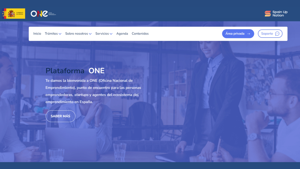 Web de la Oficina Nacional de Emprendimiento