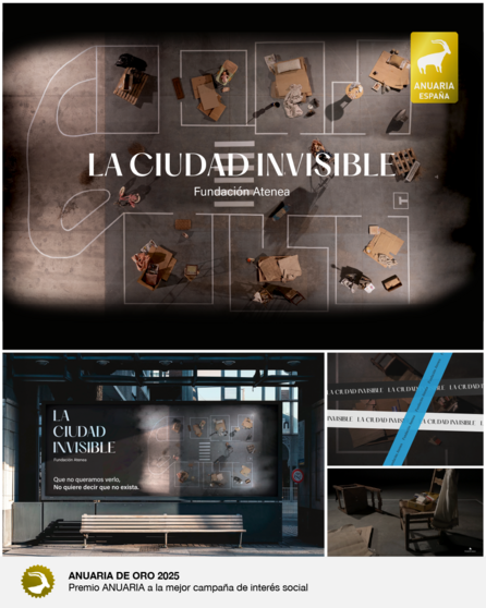 Germinal & Brandon Love logra el Anuaria de Oro 2025 por la campa&ntilde;a 'La Ciudad Invisible' para Fundaci&oacute;n Atenea