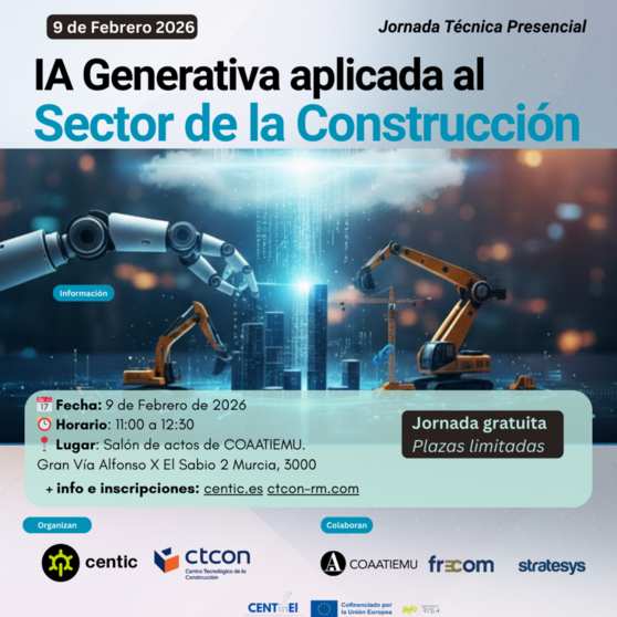 Murcia acoge una jornada t&eacute;cnica para aplicar la IA generativa en construcci&oacute;n