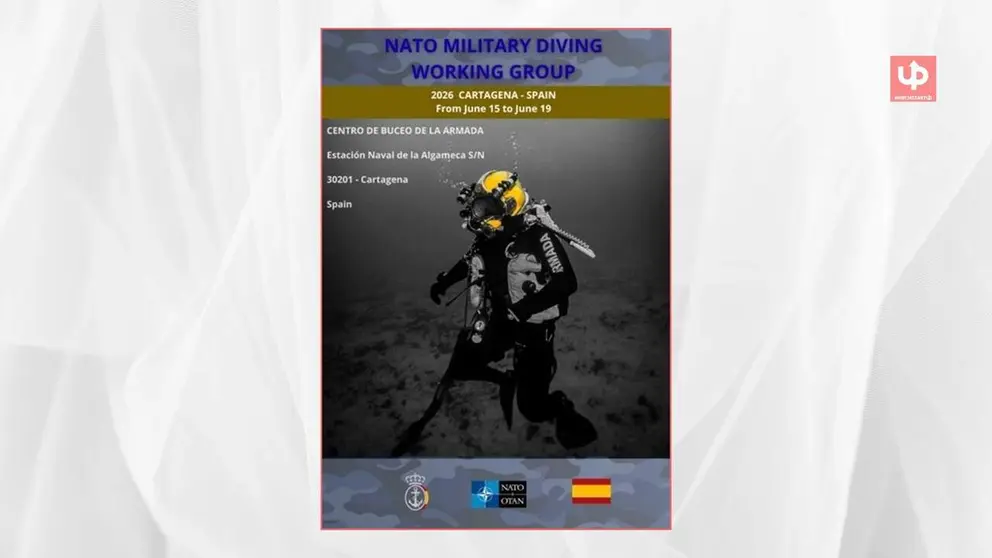 Cartel de la reuni&oacute;n anual del Military Diving Working Group (MDWG), el principal foro internacional de la OTAN en materia de buceo militar