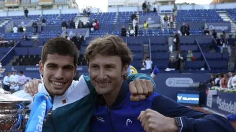 Juan Carlos Ferrero, junto a su pupilo Carlos Alcaraz