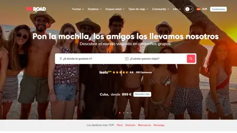 P&aacute;gina web de WeRoad
