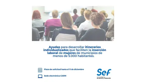 El SEF ha convocado ayudas para facilitar la inserci&oacute;n laboral de mujeres en el &aacute;mbito rural y de municipios de menos de 5.000 habitantes.