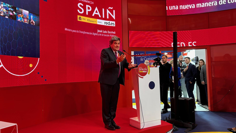 El ministro para la Transformaci&oacute;n Digital y de la Funci&oacute;n P&uacute;blica, Jos&eacute; Luis Escriv&agrave;, en el MWC