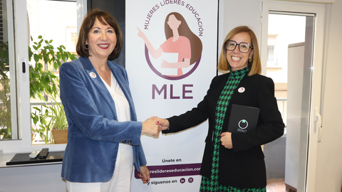 Ana Mar&iacute;a Farr&eacute;, presidenta de Mujeres L&iacute;deres en Educaci&oacute;n y Ainhoa Marcos, VP Education Spain y Global K12 de ODILO