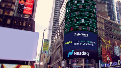V&iacute;deo de Stefanini en la pantalla del Nasdaq de Times Square, en Nueva York
