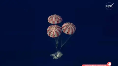La misi&oacute;n Artemis II de la NASA, a bordo de su nave espacial Orion, regresa a la Tierra- NASA