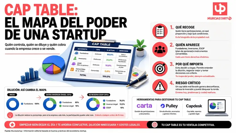 ¿Qué es un cap table y por qué toda startup debería tenerlo actualizado desde el primer día?