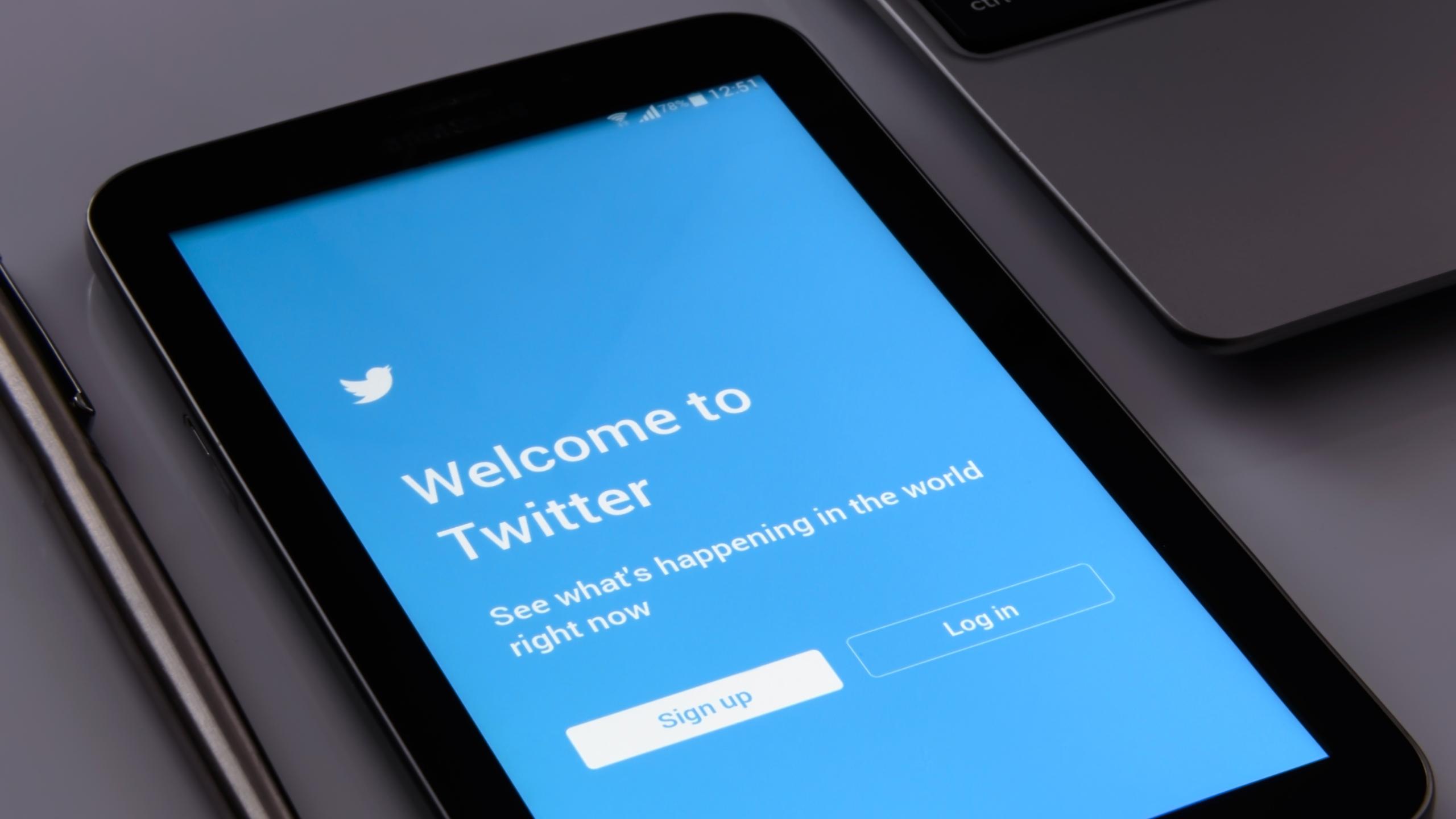 Pantalla de inicio de Twitter