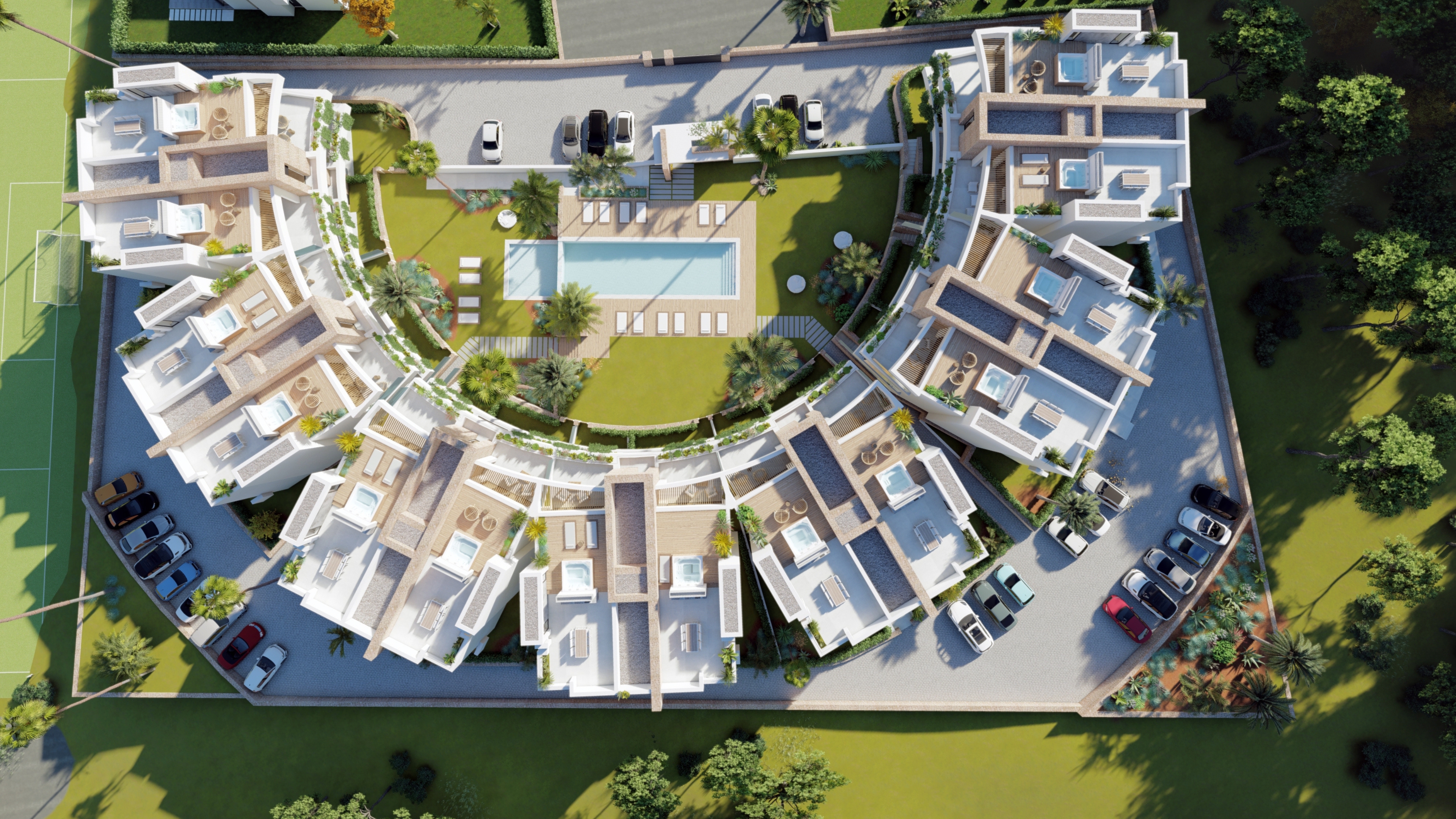 Vista aérea de 'Las Orquídeas' en La Manga Club